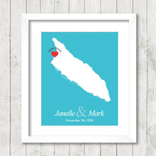 Load image into Gallery viewer, Aruba Love Map - Palm Beach, Aruba - Caribbean Wedding - Destination Wedding Gift - Paper Anniversary - Newlyweds - Aruba Honeymoon
