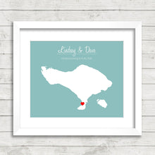 Load image into Gallery viewer, Bali Love Map - Kuta, Bali, Indonesia - Love Map - Destination Wedding - Bali Honeymoon - Engagement Gift - Newlyweds
