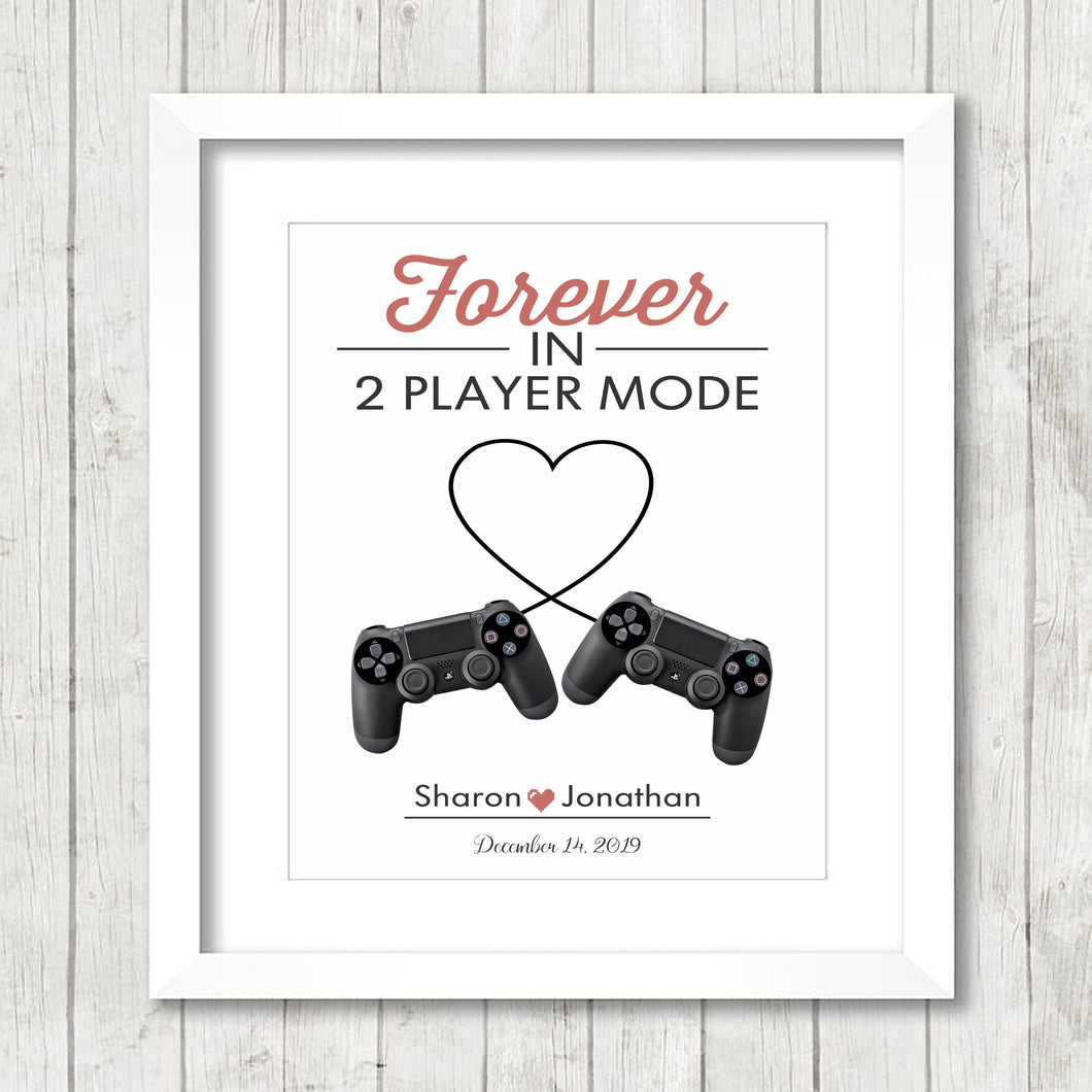 Forever in 2 Player Mode - Video Game Lovers - Geek Wedding Gift - Video Game Wedding - Retro Anniversary - Took Our Love to the Next Level