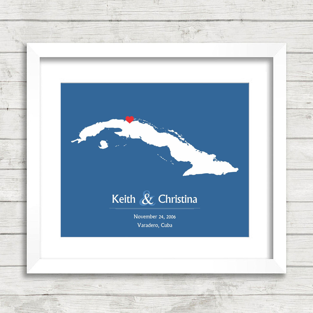 Cuba Love Map - Varadero, Cuba - Hicacos Peninsula - Cuban Wedding - Cayo Coco - Cayo Santa María - Destination Wedding -