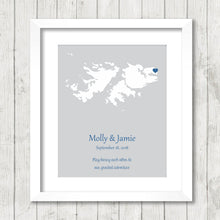 Load image into Gallery viewer, Falkland Islands Map - Islas Malvinas - Volunteer Point - Stanley, East Island - South Atlantic - Destination Wedding - Adventurous -
