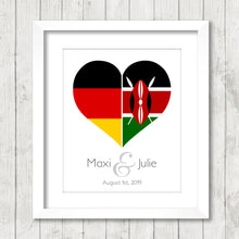 Load image into Gallery viewer, International Flag Map - Two Countries - Germany - German Flag - Kenya - Kenya Flag - German - Berlin - Munich - Frankfurt -Mombasa -Nairobi
