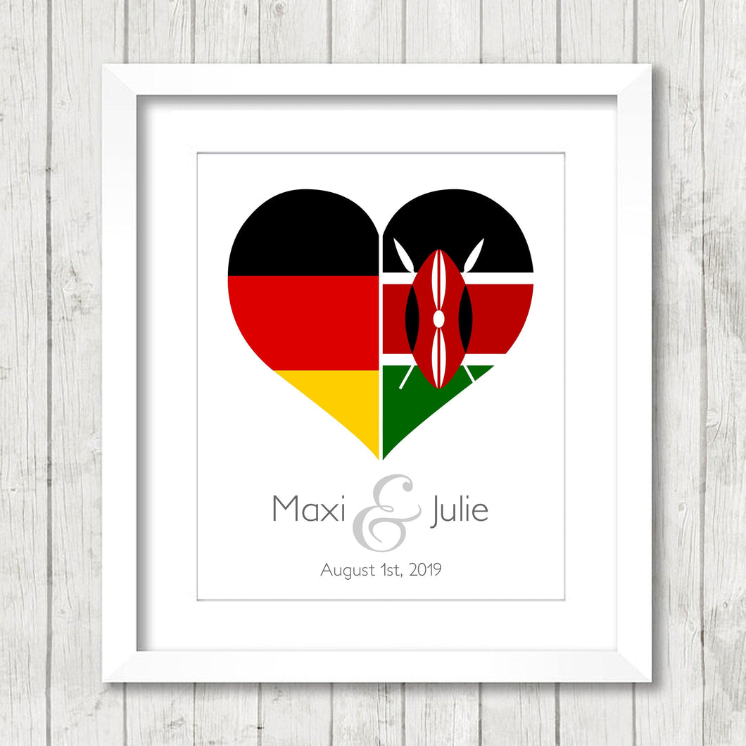 International Flag Map - Two Countries - Germany - German Flag - Kenya - Kenya Flag - German - Berlin - Munich - Frankfurt -Mombasa -Nairobi