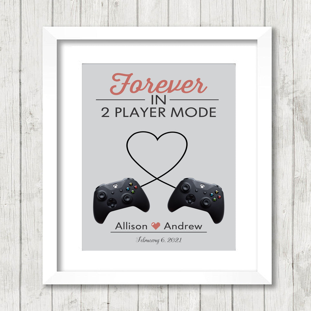 Forever in 2 Player Mode - Video Game Lovers - Geek Wedding Gift - Video Game Wedding - Retro Anniversary - Took Our Love to the Next Level