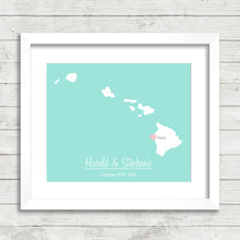 Load image into Gallery viewer, Hawaii Map - Kona, Hawaii - Hawaiian - Kailua-Kona - Big Island - Destination Wedding - Aloha - Wedding, Engagement &amp; Anniversary
