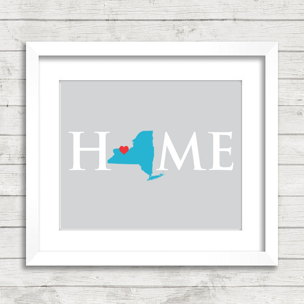 New York Home Print - Rochester, New York - New York State - First Home - Wedding Gift - Anniversary Gift - Housewarming Gift